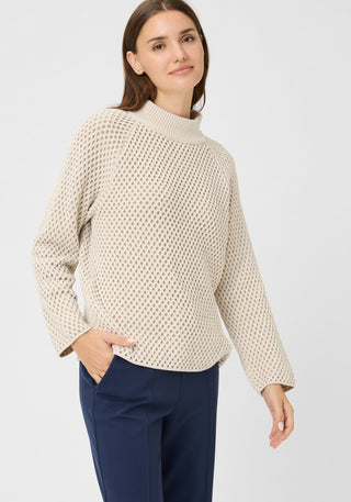 Olsen Textured Pattern Jumper Beige Henny