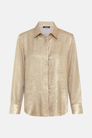 Olsen Covered Placket Blouse Gold