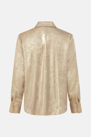 Olsen Covered Placket Blouse Gold