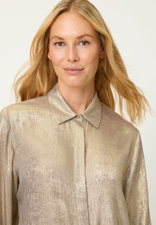 Olsen Covered Placket Blouse Gold