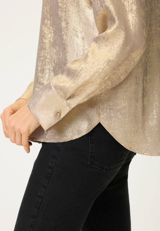 Olsen Covered Placket Blouse Gold
