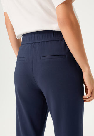 Olsen Cropped Trousers Navy Blue Lisa Straight