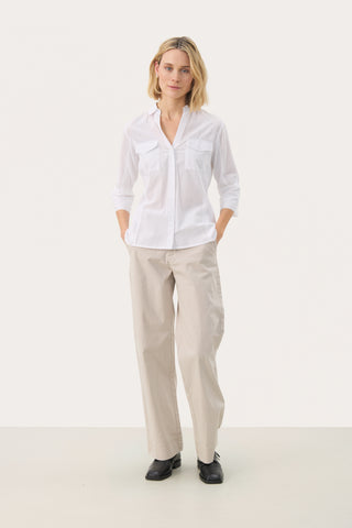 Part Two Long Sleeved Shirt White Cortnia