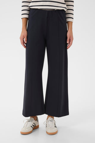 Part Two Wide Leg Jersey Trousers Navy Blue Ilissa