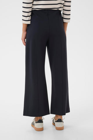 Part Two Wide Leg Jersey Trousers Navy Blue Ilissa