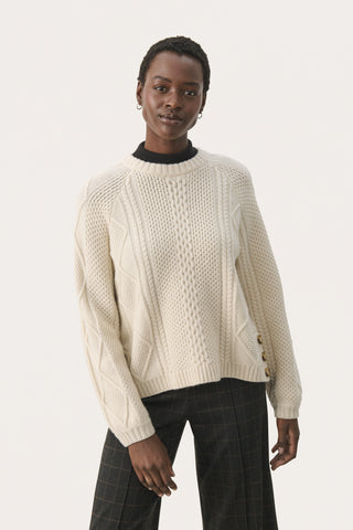 Part Two Cable Knit Jumper Cream Lisamarie