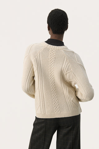 Part Two Cable Knit Jumper Cream Lisamarie