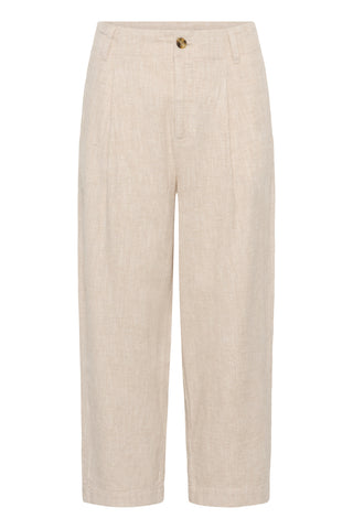 Part Two Pleat Front Trousers Beige Melange Nettas