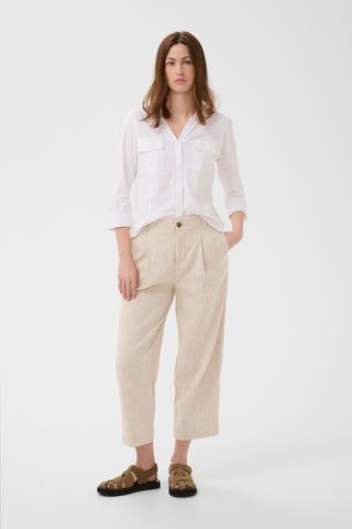 Part Two Pleat Front Trousers Beige Melange Nettas