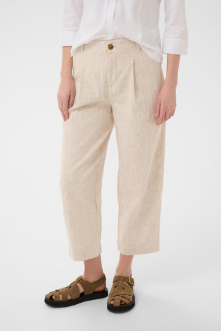 Part Two Pleat Front Trousers Beige Melange Nettas
