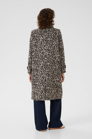 Part Two Leopard Print Coat Beige Black Suzy