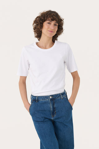 Part Two Round Neck Top White Ratana