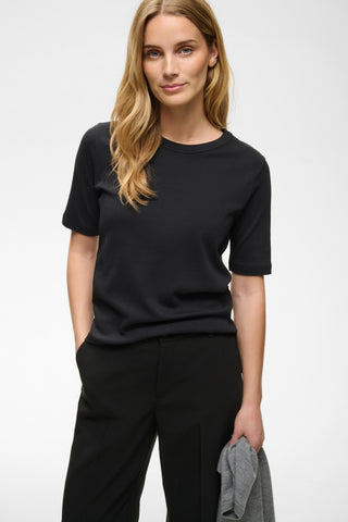 Part Two Round Neck Top Black Ratana