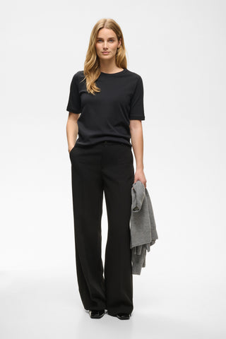 Part Two Round Neck Top Black Ratana