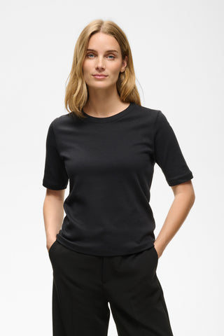Part Two Round Neck Top Black Ratana