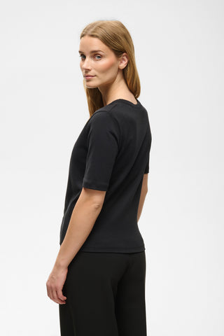 Part Two Round Neck Top Black Ratana