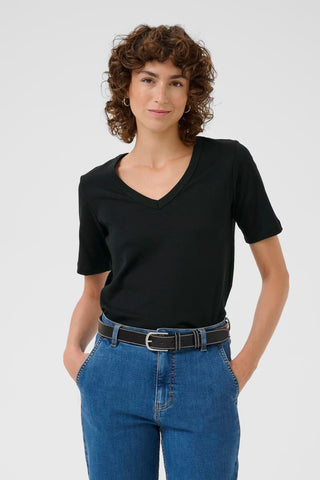 Part Two V-Neck Top Black Ratansa