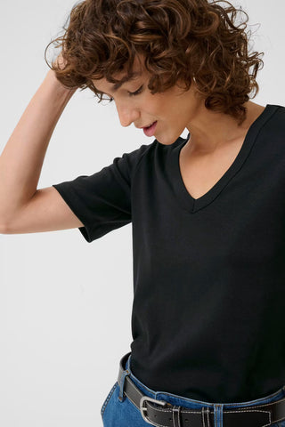 Part Two V-Neck Top Black Ratansa