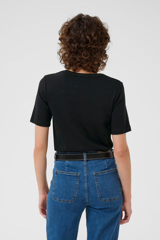 Part Two V-Neck Top Black Ratansa