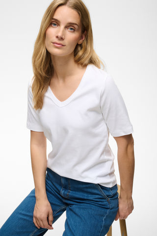 Part Two V-Neck Top White Ratansa