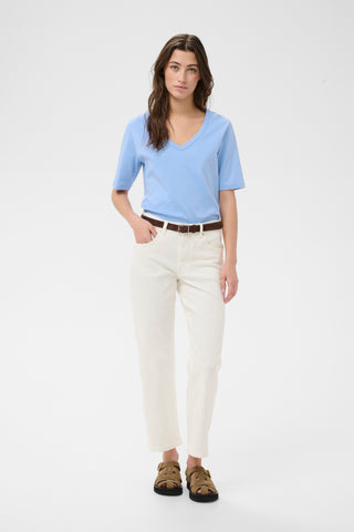 Part Two V-Neck Top Blue Ratansa