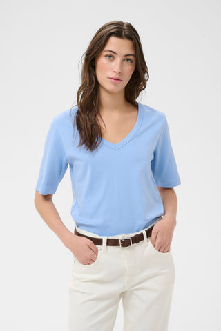 Part Two V-Neck Top Blue Ratansa