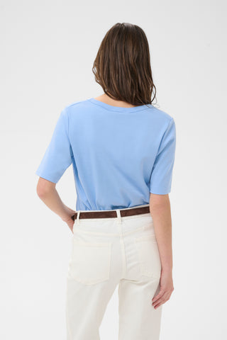 Part Two V-Neck Top Blue Ratansa