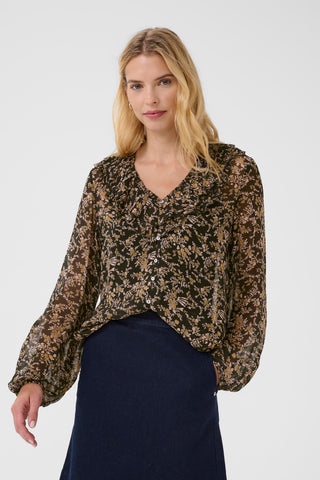 Part Two Floral Print Blouse Black Sanaz