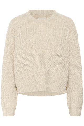 Part Two Textured Knit Jumper Beige Sindy