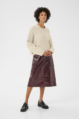 Part Two Textured Knit Jumper Beige Sindy