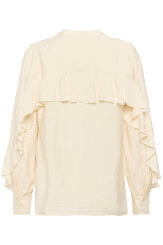 Part Two Frill Blouse Ivory Stefani