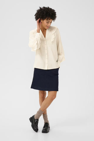 Part Two Frill Blouse Ivory Stefani