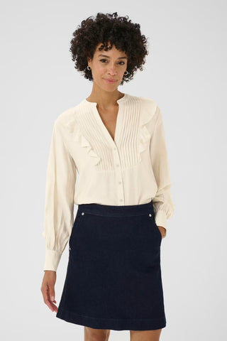 Part Two Frill Blouse Ivory Stefani