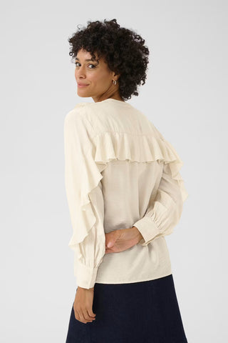 Part Two Frill Blouse Ivory Stefani