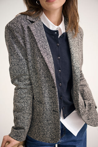 Part Two Tweed Blazer Black and White Vineke