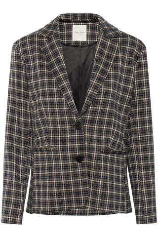 Part Two Checked Blazer Navy Blue Beige Vineke