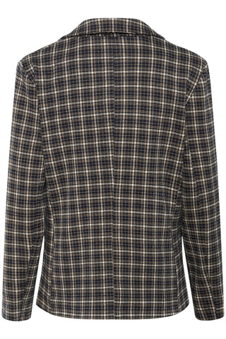 Part Two Checked Blazer Navy Blue Beige Vineke