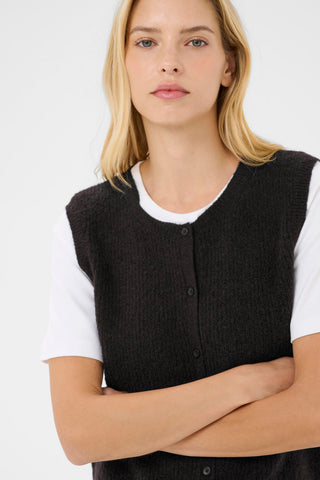 Part Two Knitted Waistcoat Black Pimira