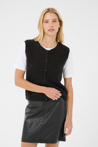 Part Two Knitted Waistcoat Black Pimira