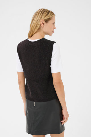 Part Two Knitted Waistcoat Black Pimira