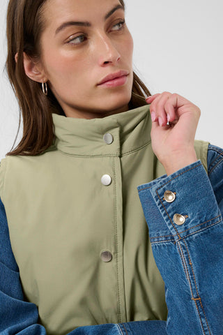 Part Two Gilet Vetiver Green Yanna