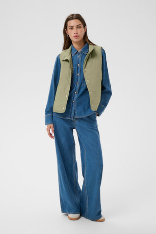 Part Two Gilet Vetiver Green Yanna