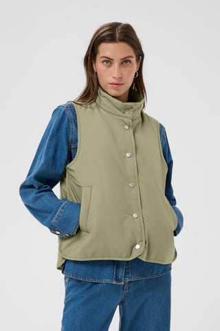 Part Two Gilet Vetiver Green Yanna