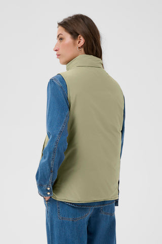 Part Two Gilet Vetiver Green Yanna