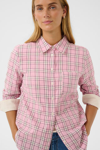 Part Two Checked Shirt Pink Yana