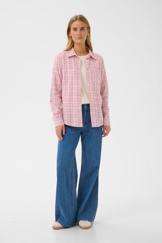 Part Two Checked Shirt Pink Yana