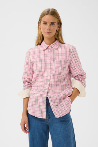 Part Two Checked Shirt Pink Yana