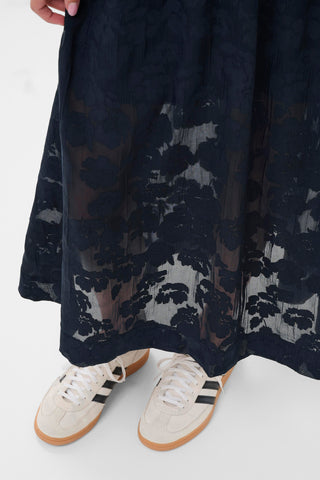 Part Two Sheer Floral Pattern Skirt Blue Zoya