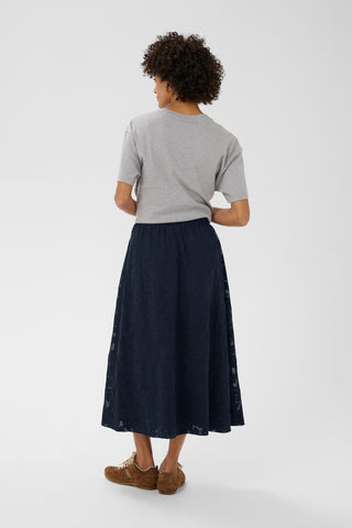 Part Two Sheer Floral Pattern Skirt Blue Zoya