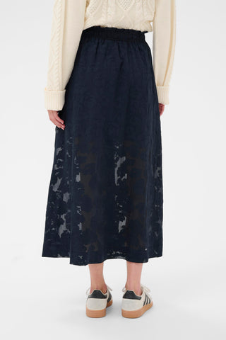 Part Two Sheer Floral Pattern Skirt Blue Zoya